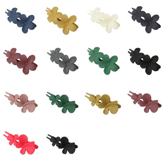 Solid Color Strong Grip Hair Clip Exquisite Anti-slip Elegant Flower Butterflies Decor Hairpin Hair Accessories