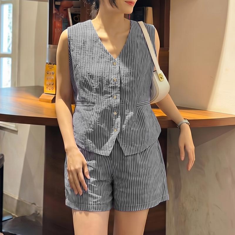 

ZANZEA Women Sleeveless Vest Tops and Shorts Summer Two Piece Suit Sets 5XL чорний
