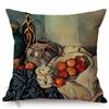 Vintage Nordic Still Life Oil Painting Art Decoration Throw Pillow Case Vase Milkjug Green Fruits Design Car Sofa Cushion Cover