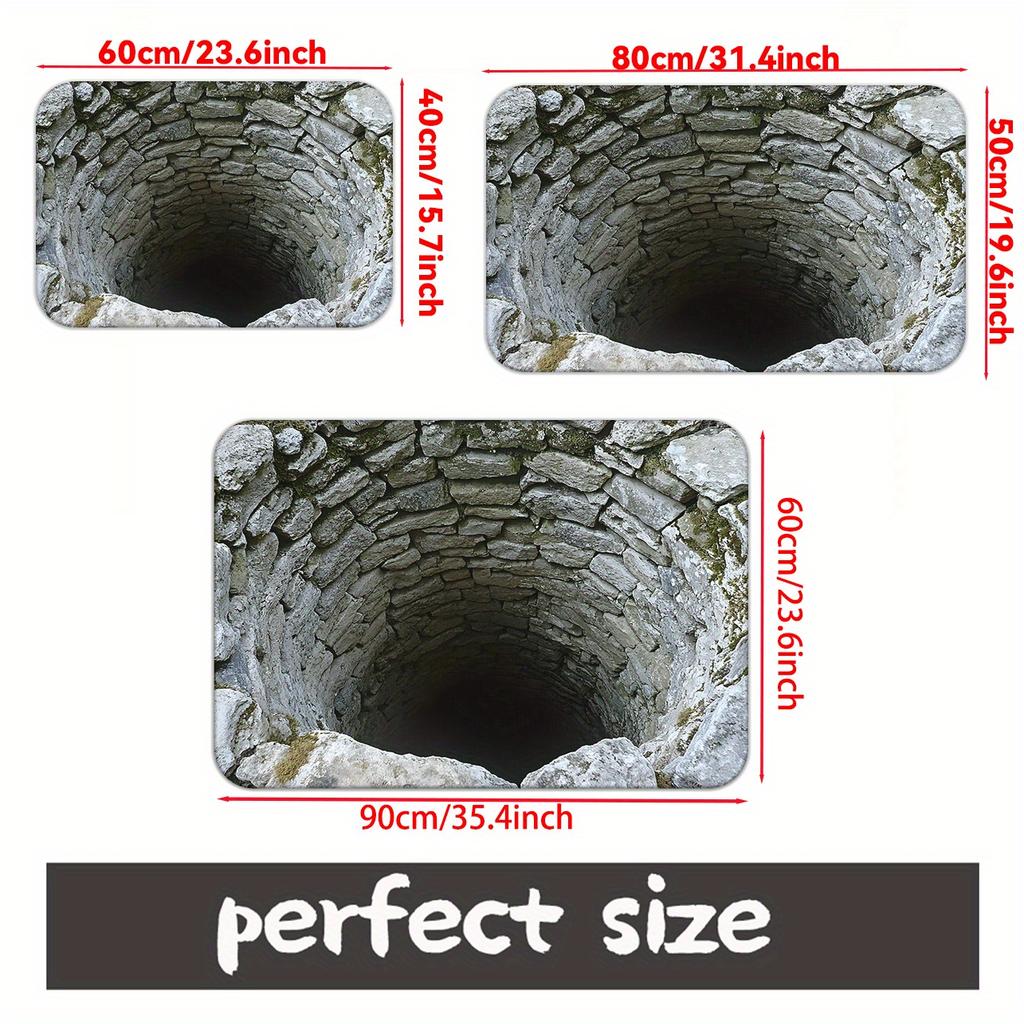 3D Visual Polyester Cloth Floor Mat for Household Bathroom Door Absorbent and Non Slip Foot Mat Easy To Maintain