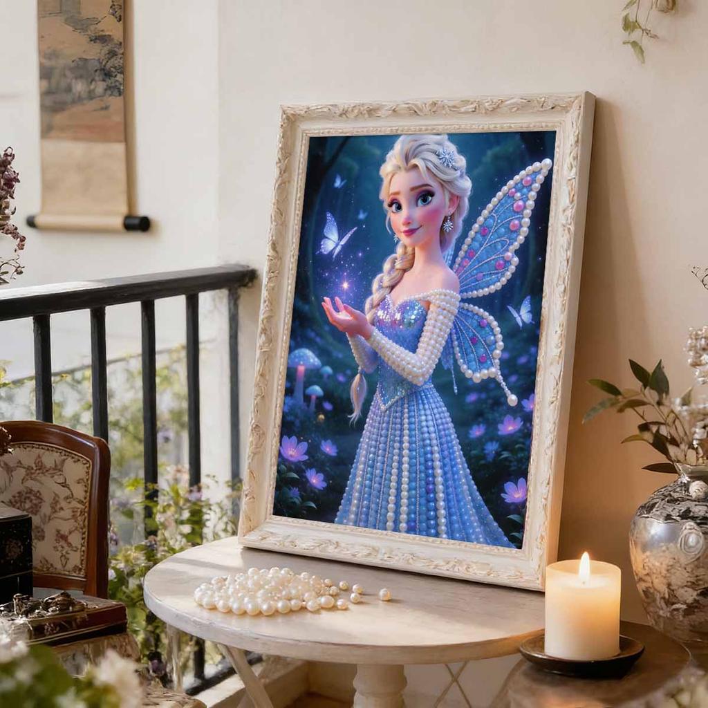 Disney Pearl Painting Frozen Elf Fairy Creative Art 5D Pearl Embroidery Cross Stitch Kit Handmade DIY Home and Room Decor Gift
