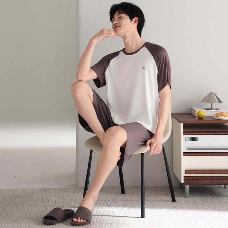 New 2026 Men's Modal Short Sleeve Pajama Set – Cool, Lightweight Summer Wear for Home or Outdoors