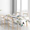Modern Colorful Birds Tablecloth for Dining Room Decoration 100% Polyester Washable Home Textiles