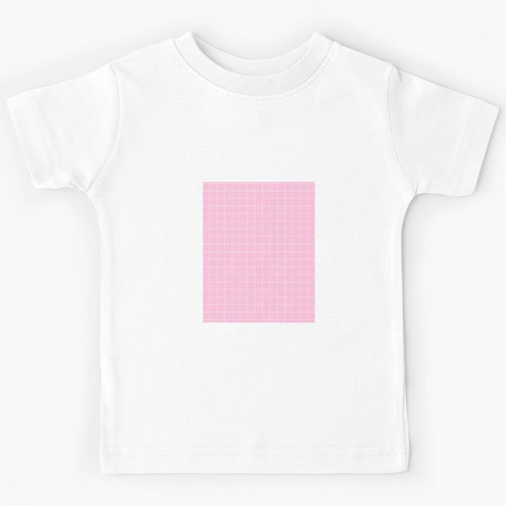 White line checkered pattern on a pink background Kids T-Shirt 120