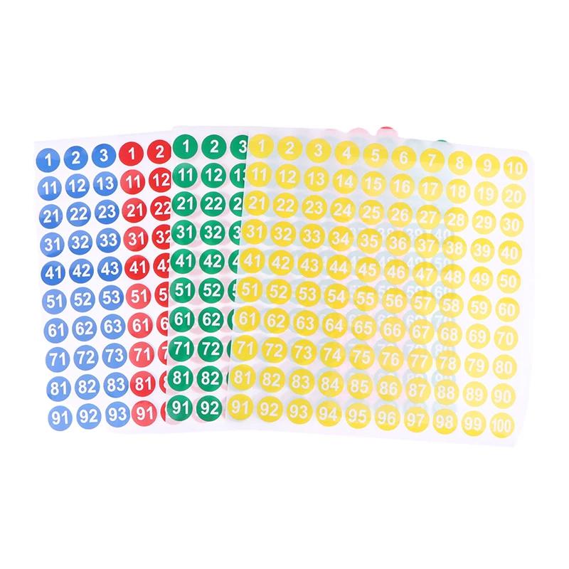 5 Ark Nummerklistermärken 1-100 Etikett Nummerklistermärke För DIY Hantverk Nagellack Limflaska Scrapbooking Dagbok Kontorsmaterial