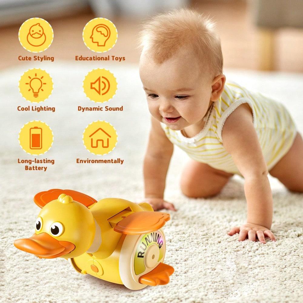 Rechargeable Dancing Duck Toy For Toddlers 18M+ Rotating, Musical Light Up Interactive Learning Kids Toys,Promotes Sensory Development,Birthday Gift