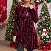 Elegant Cross-Border Women's Autumn/Winter Long-Sleeved Casual Print Dress