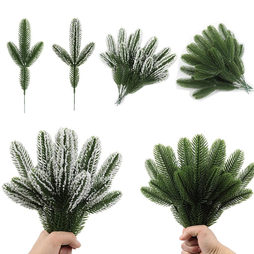 Artificial Pine Branch Green Plant Pine Needle Spray Green Plant Stem Christmas Winter Wedding Garden Decoration 60 Branches