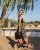 2024 Summer Women's European & American Loose Patchwork Print Maxi Skirt