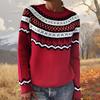 Damenmode-Pullover, Rundhalsausschnitt, lockerer Pullover, langärmliger Strickpullover