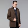 Double-sided cashmere coat for men in autumn and winter new thickened and warm down-lined woolen woolen coat
