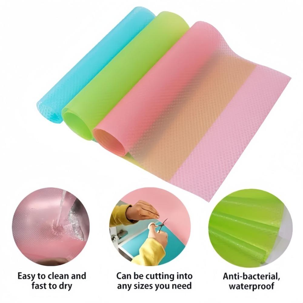 4Pc EVA Refrigerator Mats Oil Resistant Cuttable Cabinet Drawer Mat Easy Clean Placemats Thermal Insulation Coasters Kitchen Pad