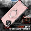 For iPhone 17 Case Compatible with MagSafe Rotating Ring Kickstand PC + TPU Shockproof Phone Cover