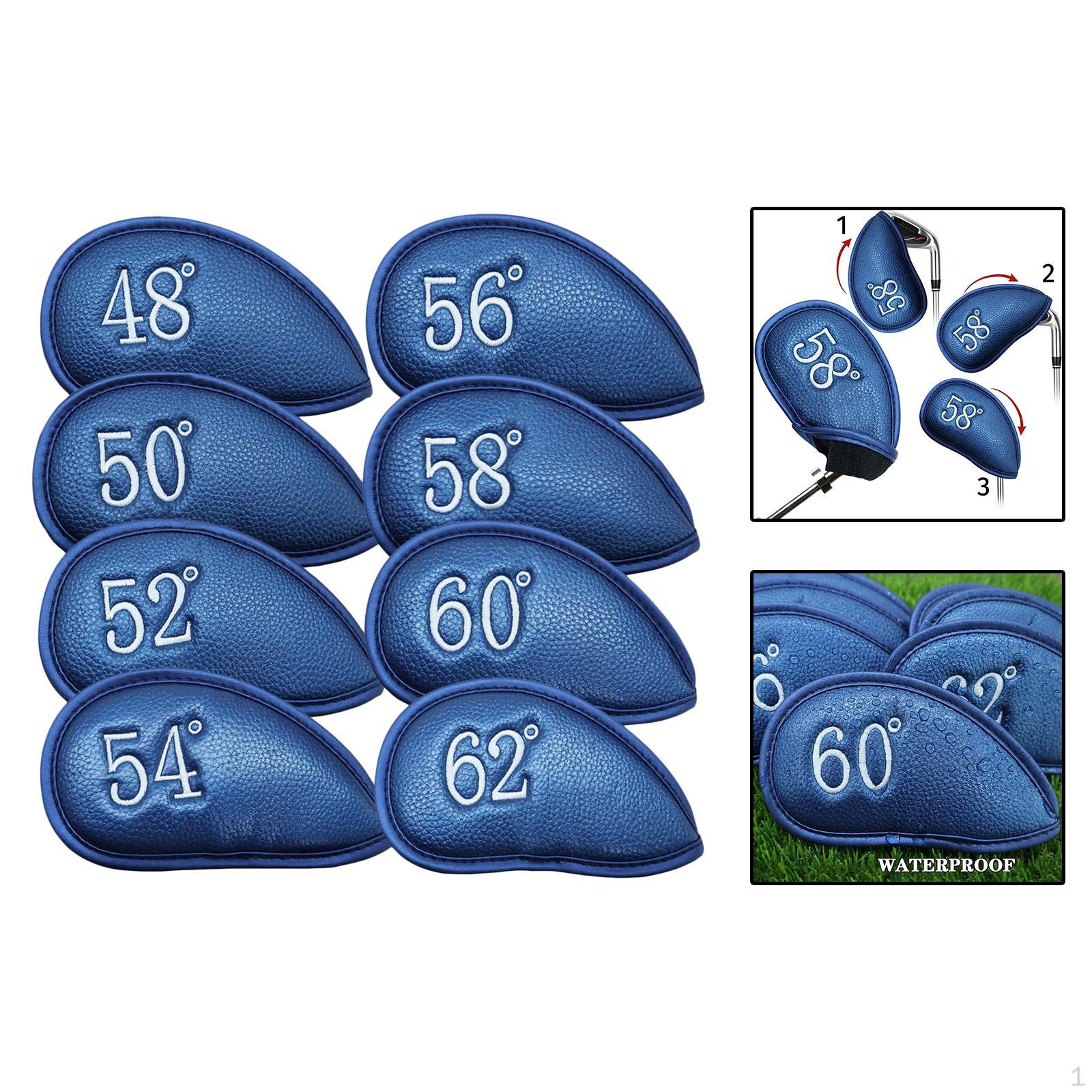 

Golf Covers Case 8 1 Set Resistant Wedge Sleeve Washable Accessories Strong Closure Lightweight синій