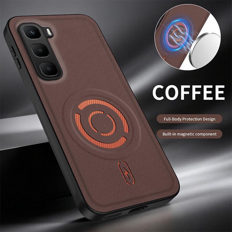Infinix Hot60 Magnetic Ring Case: New Style, Tech Fabric, Full Lens Coverage, Anti-Drop Protection