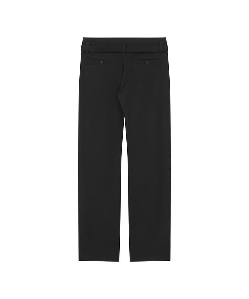 MISEKI SEOUL Big Pleats Belted Pants Black