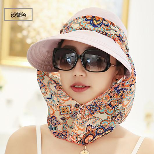 Hat Women's Summer Foldable Summer Sun Hat Outdoor Cycling Big Edge Face Cover Sun Hat