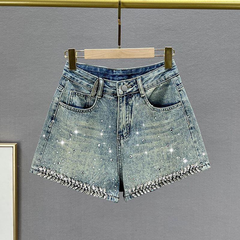 

Европейская станция Тяжелая промышленность Шорты из денима с высокой талией, стройнящие Nostalgic Blue XL