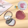 Miroir de maquillage compact double face en forme de cœur pour les résidences étudiantes