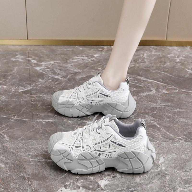 Yang Mi Has the Same Platform Dad Shoes for Women's 2025 Autumn New 34-size Versatile Mesh Casual Running Sports Shoes