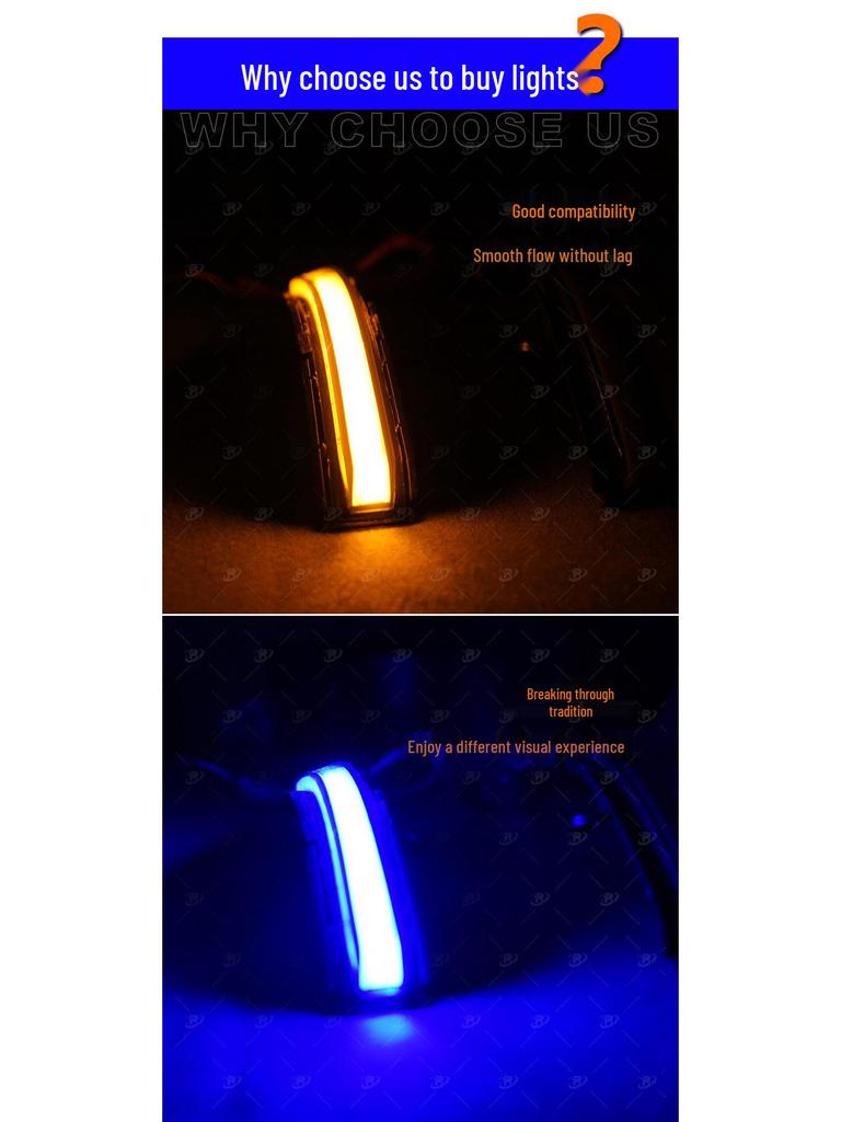 Jaguar F-TYPE Rearview Mirror Blue Sequential Turn Signal & Daytime Running Light Modification.