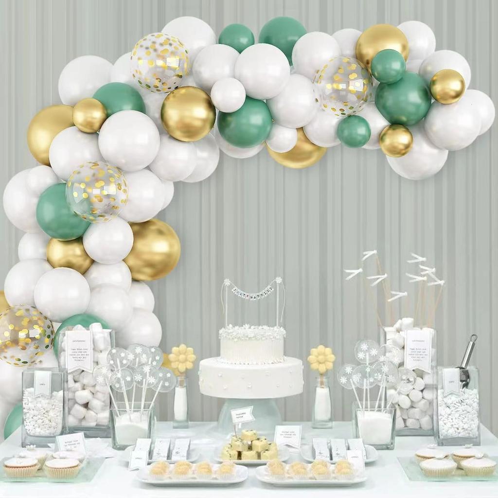 Vintage Green Arch Wreath Balloon Set Wedding Arrangement Props Birthday Party Decorations