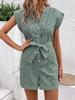 Summer Casual Striped Jumpsuit - Women's Short Sleeve Jumpsuit with Shorts, European & American Style for Trendy Commutes
