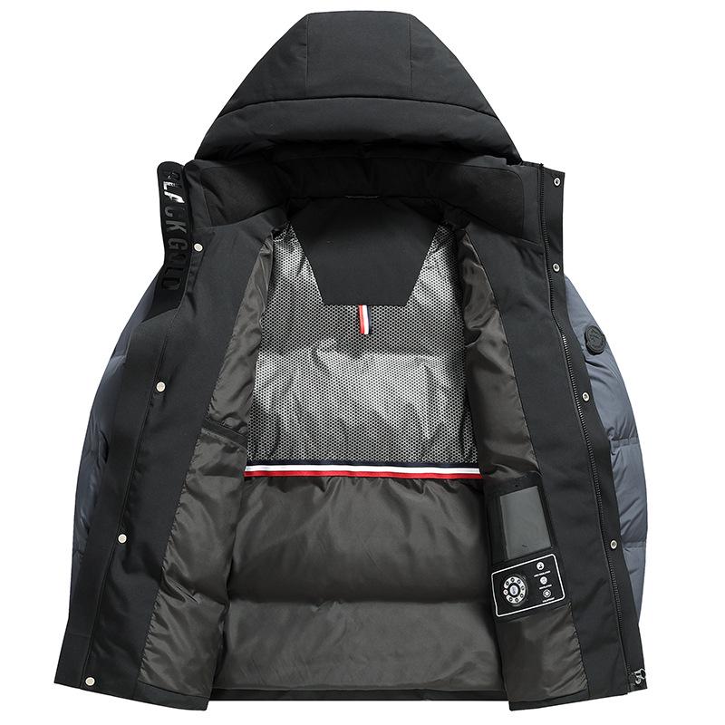 Men's 90% Duck Down Puffer Jacket - Short, Thick, Hooded Winter Coat for Extreme Cold Protection
