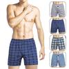 Men Panties Plaid Mid Waist Close Fit Stretch Hidden Button Super Soft Underpants Underwear Shorts Men Clothing