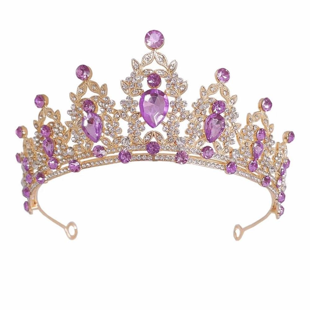 Rhinestone Baroque Pageant Crowns Luxury Crystal Crystal Cake Topper  Hair Dress Accessories