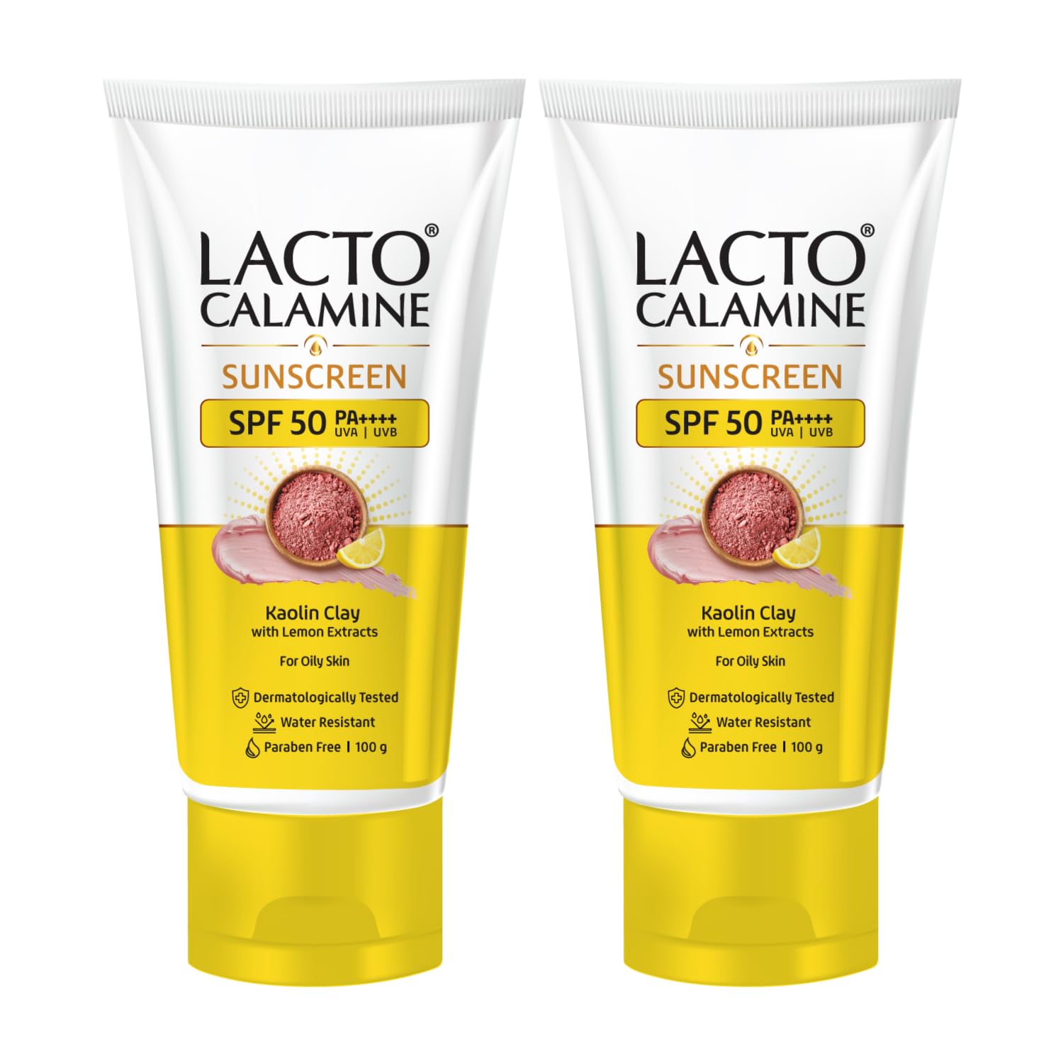 

Lacto Calamine Sunscreen SPF 50 PA+++ With Kaolin Clay, Vitamin E & Lemon Extracts For Oily Skin Water Resistant No White Cast UV Protection Pack Of 2