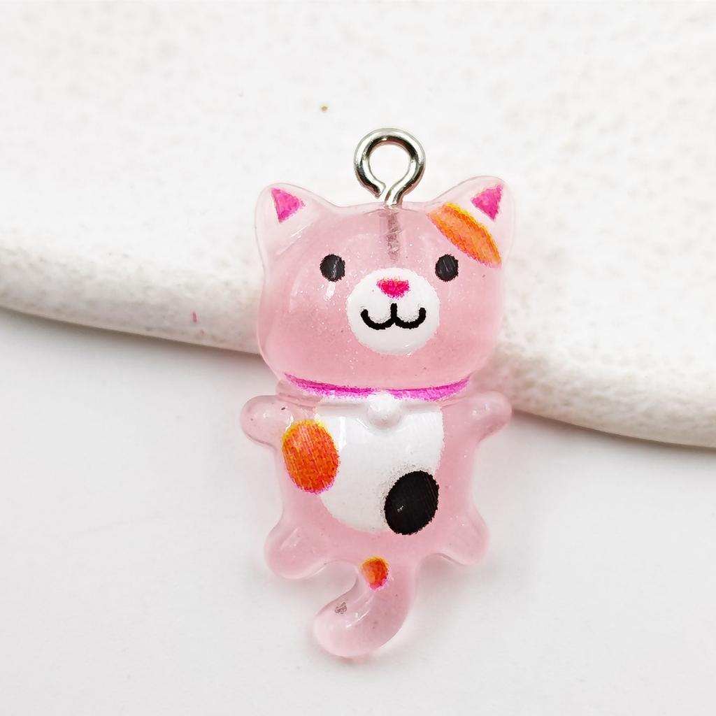 Pack of 10 Artistic Resin Cats Charm Cute Kitty Charm In Resin for Crafting Necklaces Bracelets and Keychains