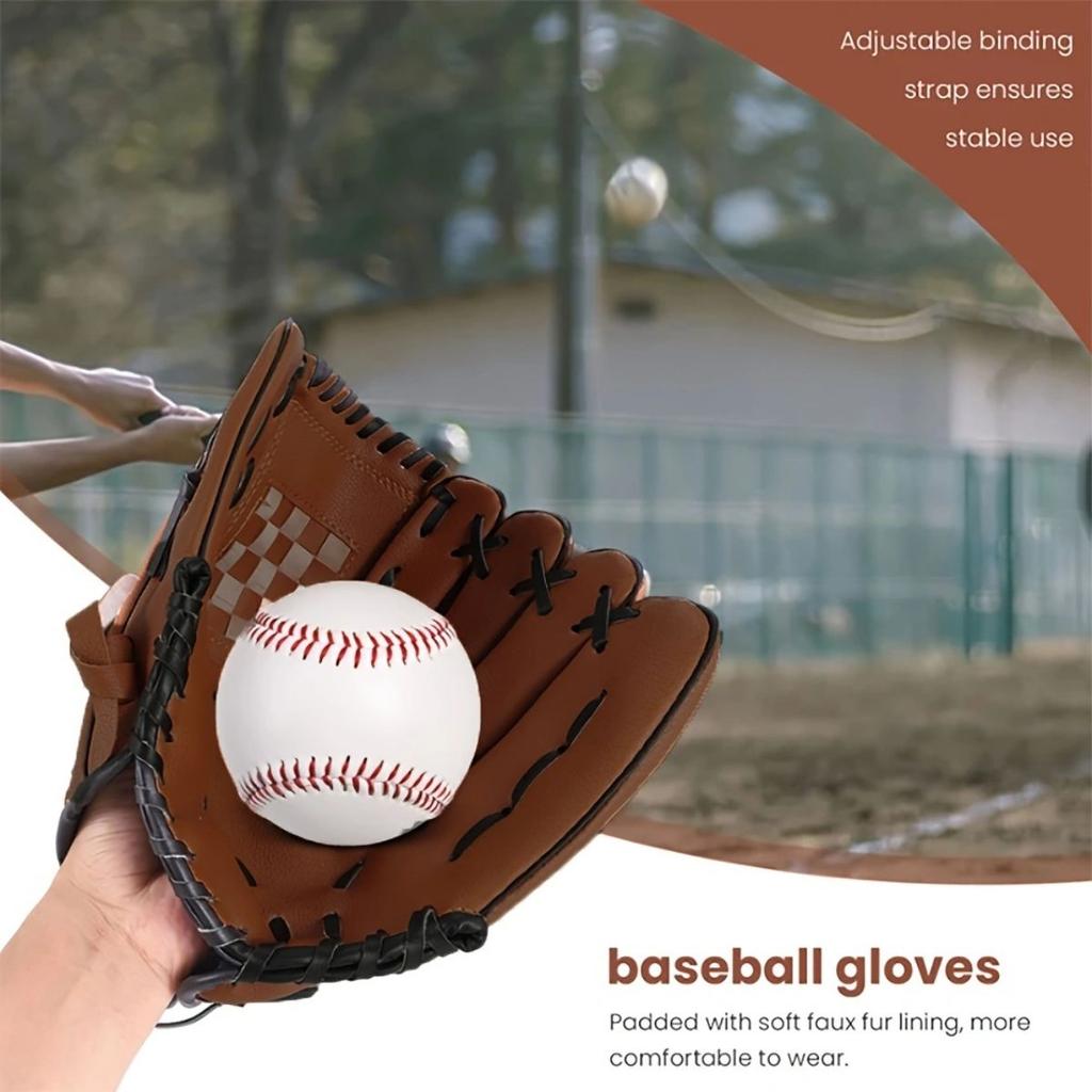 Baseballová rukavice pro dospělé a mládež 9,5-12,5 palce Tréninková rukavice pro vnější pole Prémiová syntetická kůže Baseball Softball (ŽÁDNÝ BASEBALL)