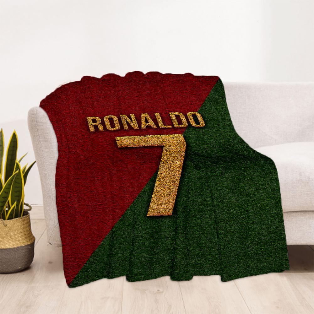 1pc Ronaldo Seven Outdoor Blanket Lightweight Flannel, Soft & Warm, All-Season Use for Sofa, Outdoor, Camping, Living Room, Office044