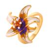 Mori Sweet Temperament Pastoral Style Oil Drop Enamel Glaze Stamen Flower Adjustable Opening Ring High-end Jewelry
