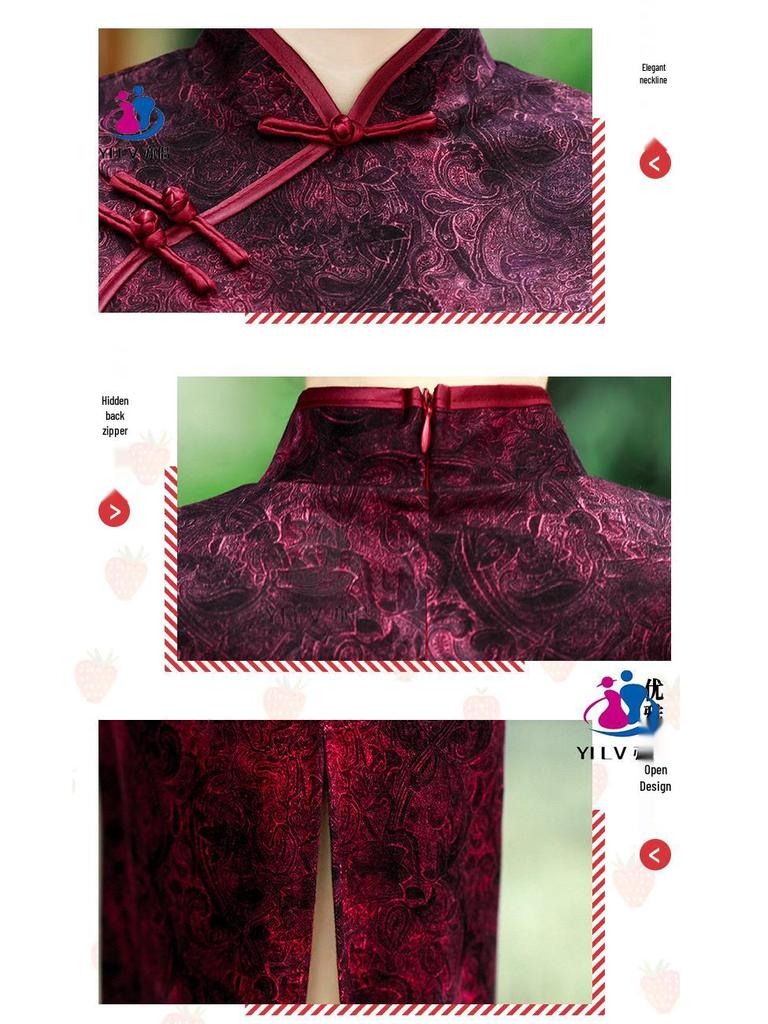 2025 Retro Plaid Chinese Cheongsam: Stylish Slimming Design for Daily Wear & Performances