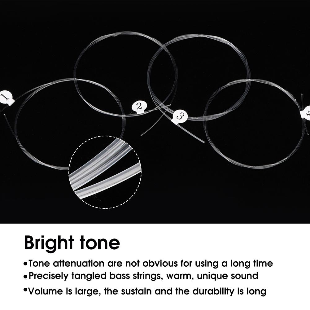 4Pcs Ukulele String Set Bright Sound Carbon High End Transparent Guitar Accessories
