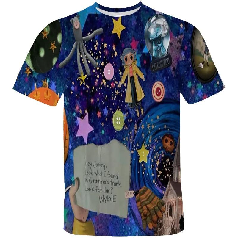 Maglietta Grafica Vintage Spettrale di Coraline Unisex Manica Corta