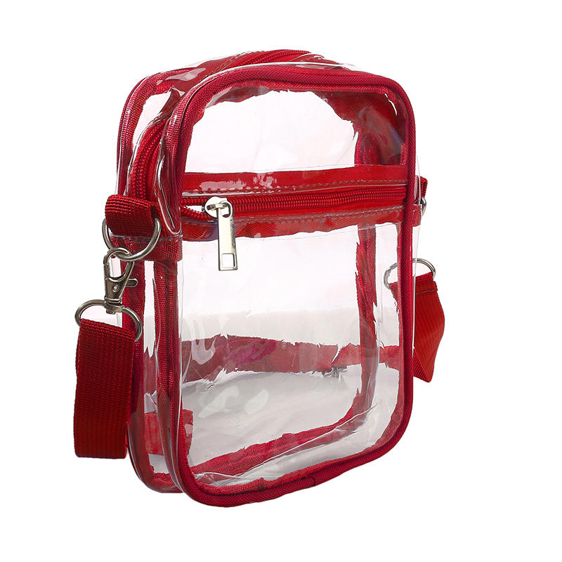Women PVC Transparent Shoulder Crossbody Bag Fashion Waterproof Transparent Handbags Sports Zipper Shoulder Bag Cross Bags