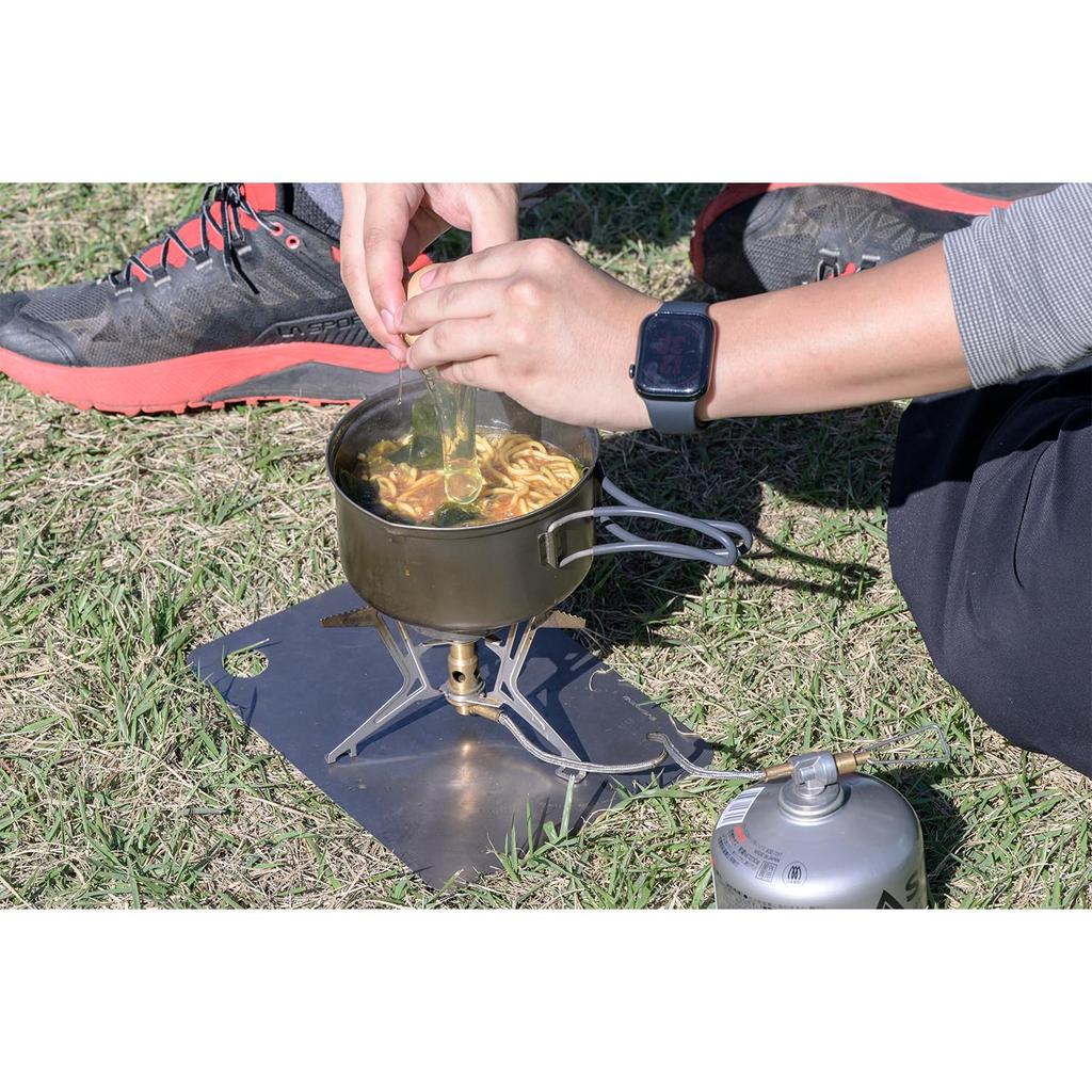 EVERNEW ECAL741 Ti Pot 600 Titanium Pot Cooker 600ml Flat Pot with Person Made In Japan 98g N.S. Coating, Solo/Single Use, Non-Stick Pot,