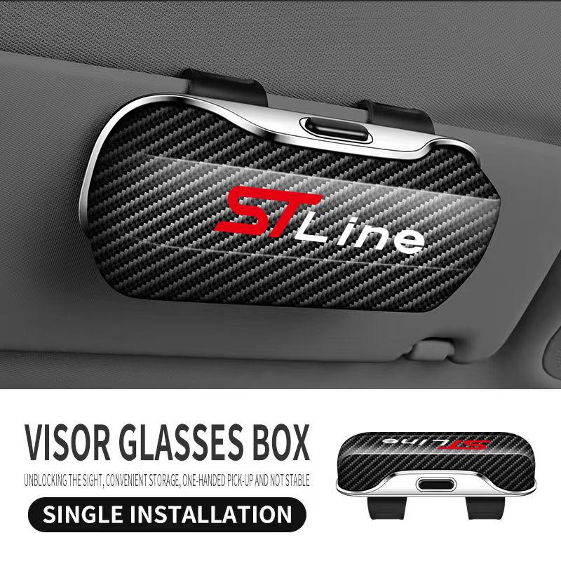 For Ford St LINE Stline Car Glasses Holder Clip Accesorios Interior Decoration Case Cover Eyeglass Organizer Sun Glasses Storage