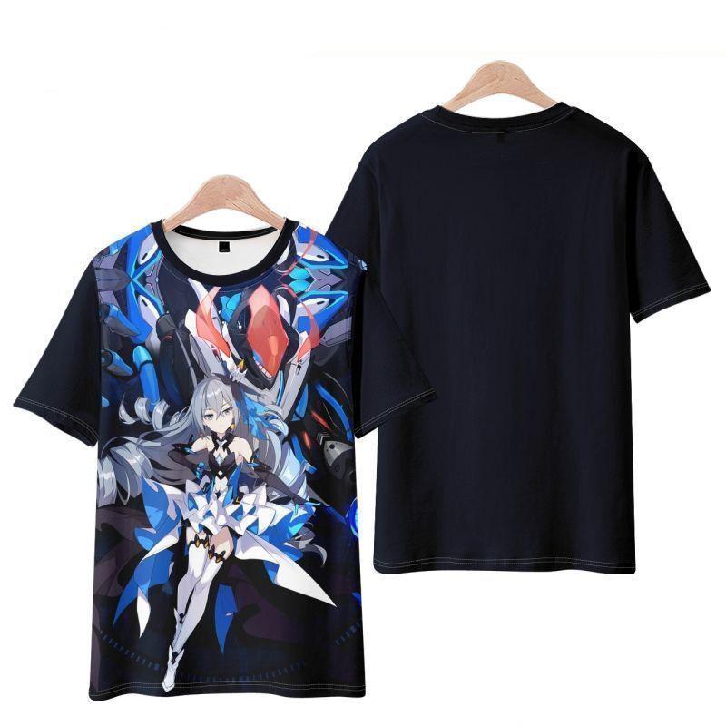 New Game Honkai Impact 3rd Kiana Kaslana T-Shirts 3D Print Kid Anime Tee Men Women Short Sleeve O-Neck T Shirt Harajuku Y2k Tops