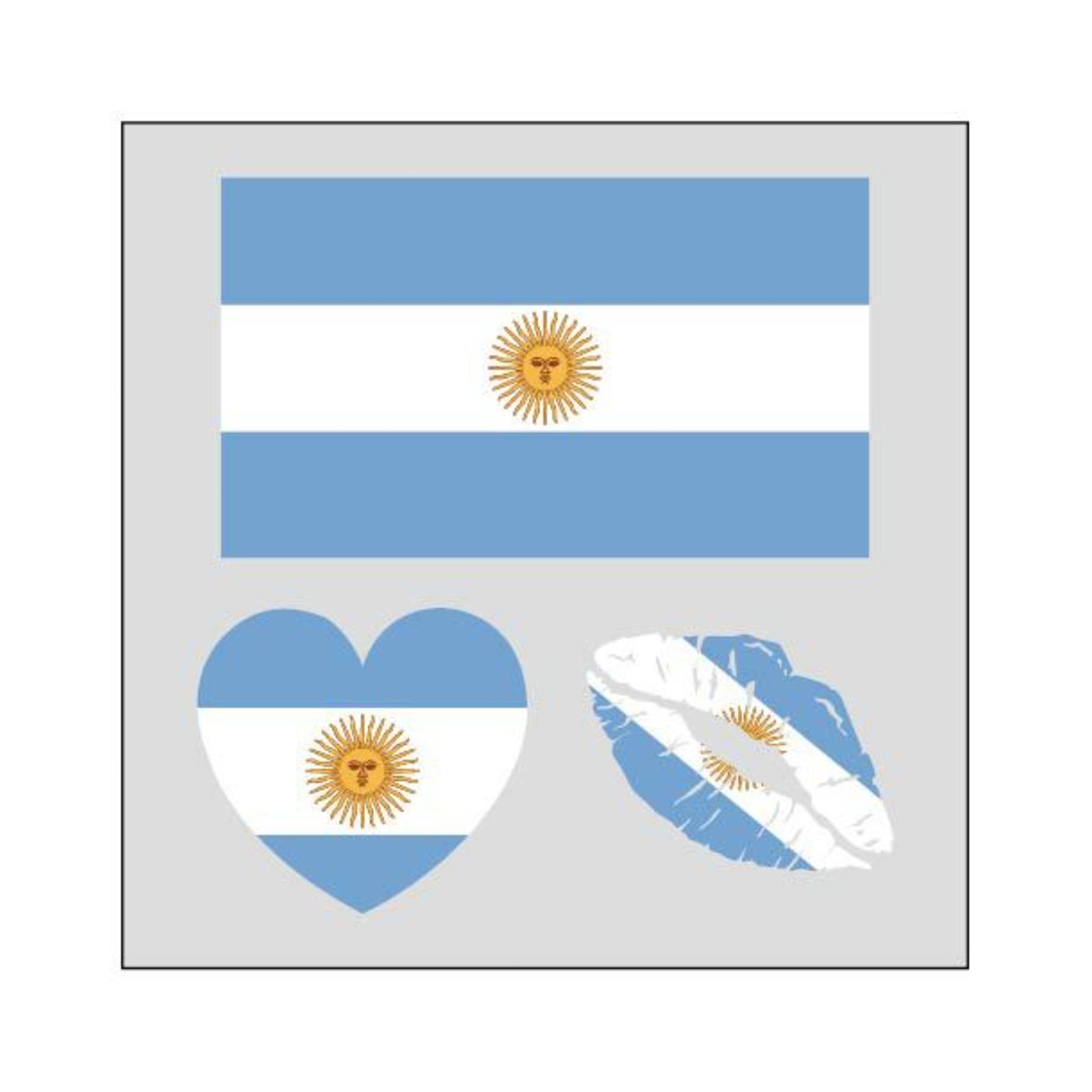 

Vinyl Decal Sticker Set with Argentina Flag Heart Shape and Lip Print for Laptops Water Bottles and Notebooks One Size