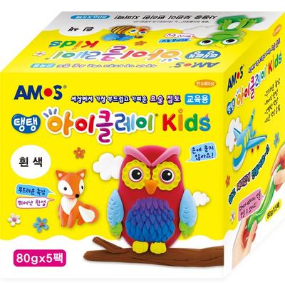 Amos iClay KIDS 5p, White, 1 Set, 400g, Korean Toy Supplies