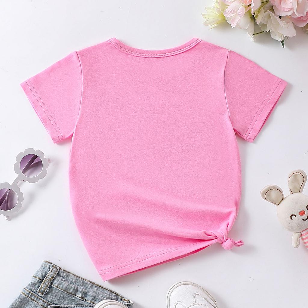 1-10 Years Old Girls Days Of Week Cotton Tees Week Calendar Graphic Print Casual & Trendy T-shirts For Spring & Summer