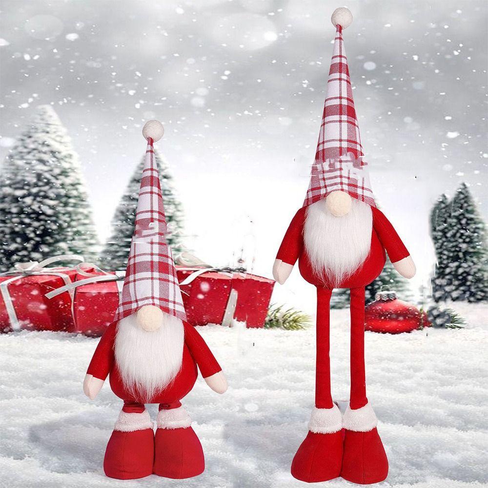 Cute Christmas Telescopic Doll Ornaments Red Merry Christmas Decoration  Xmas Festival Decor