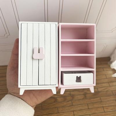 1:12 Dollhouse Miniature Wardrobe Storage Cabinet Multi-Layer Lockers Model Furniture Decor Toy Doll House Accessories