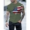 Herren Patriotisches Amerikanische Flagge 3D Gedrucktes T-Shirt - Lässiges Rundhals Kurzarm T-Shirt für den Sommer