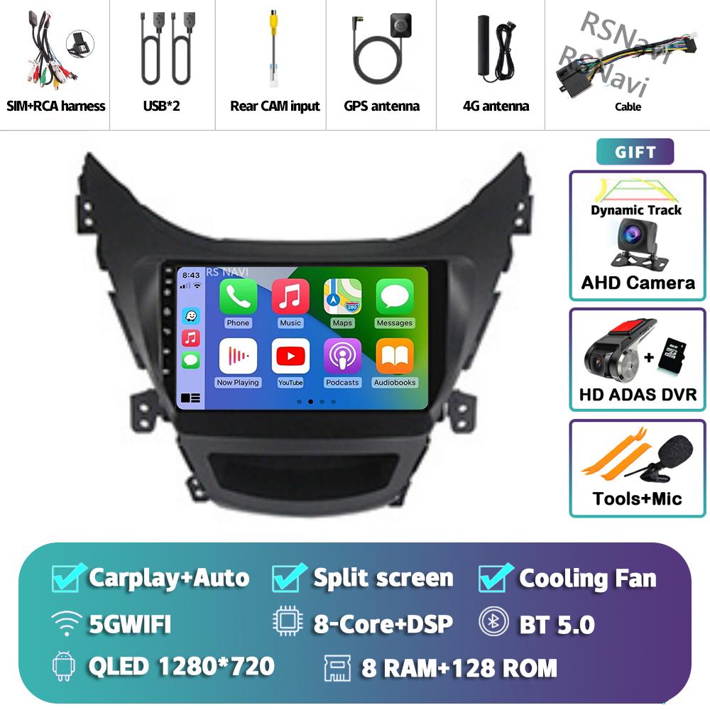 Android 14 Carplay Car Radio For Hyundai Elantra 2012 - 2015 Multimedia Video Player Navigation Stereo Head Unit Auto AI Voice
