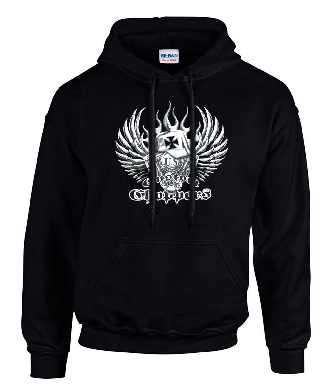 Biker Custom Choppers Motorrad Schwarz Hoodies Kapuzenpullover -3311-SW S